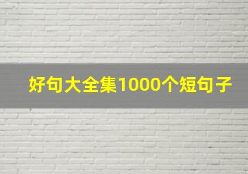 好句大全集1000个短句子