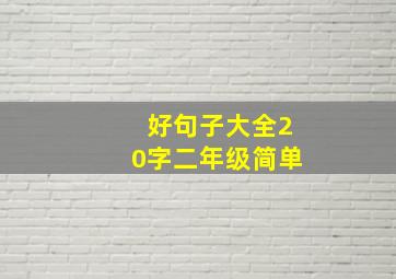 好句子大全20字二年级简单