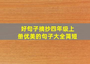 好句子摘抄四年级上册优美的句子大全简短