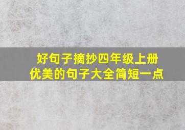 好句子摘抄四年级上册优美的句子大全简短一点