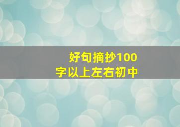 好句摘抄100字以上左右初中