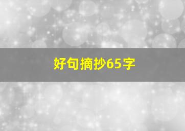 好句摘抄65字