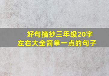 好句摘抄三年级20字左右大全简单一点的句子