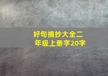 好句摘抄大全二年级上册字20字