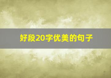 好段20字优美的句子