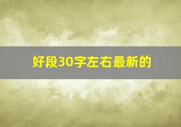 好段30字左右最新的