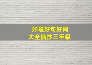 好段好句好词大全摘抄三年级