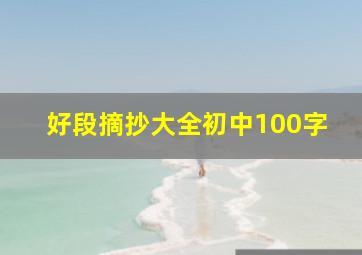 好段摘抄大全初中100字