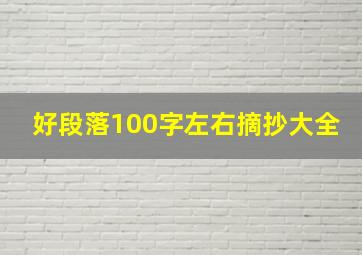 好段落100字左右摘抄大全