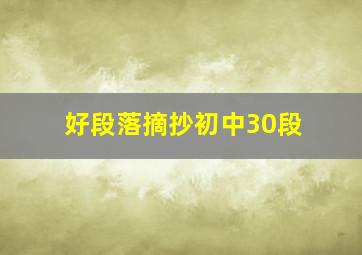 好段落摘抄初中30段