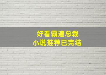 好看霸道总裁小说推荐已完结