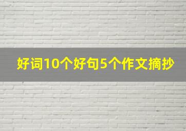 好词10个好句5个作文摘抄