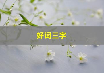 好词三字