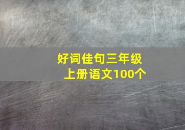 好词佳句三年级上册语文100个