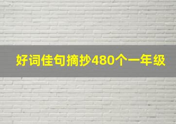 好词佳句摘抄480个一年级