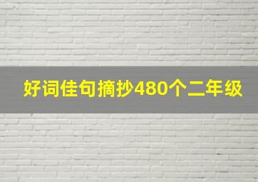 好词佳句摘抄480个二年级