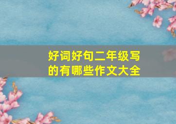 好词好句二年级写的有哪些作文大全