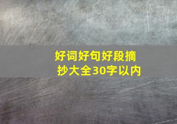 好词好句好段摘抄大全30字以内