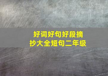 好词好句好段摘抄大全短句二年级