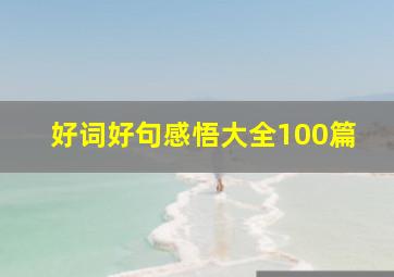 好词好句感悟大全100篇