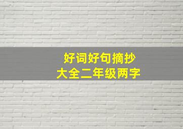 好词好句摘抄大全二年级两字