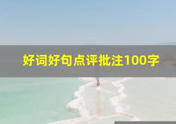 好词好句点评批注100字