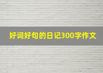 好词好句的日记300字作文