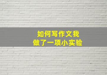 如何写作文我做了一项小实验