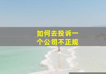 如何去投诉一个公司不正规