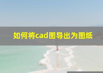 如何将cad图导出为图纸