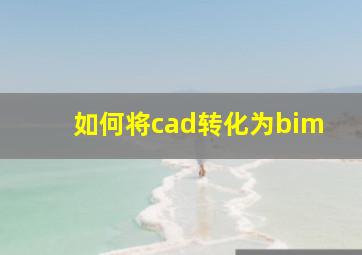 如何将cad转化为bim