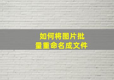 如何将图片批量重命名成文件