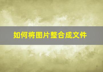 如何将图片整合成文件