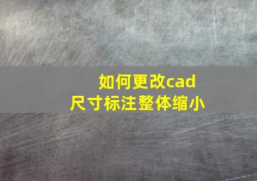 如何更改cad尺寸标注整体缩小