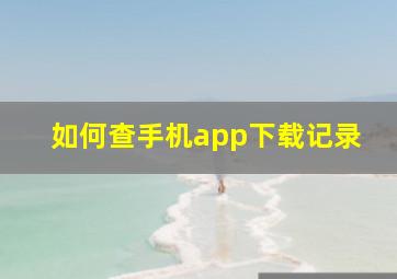 如何查手机app下载记录