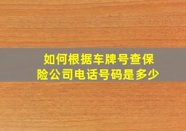 如何根据车牌号查保险公司电话号码是多少