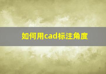 如何用cad标注角度