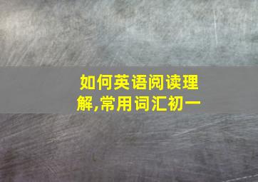 如何英语阅读理解,常用词汇初一