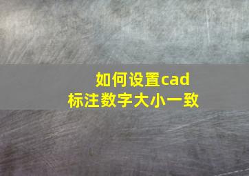 如何设置cad标注数字大小一致