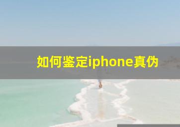 如何鉴定iphone真伪