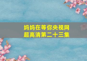 妈妈在等你央视网超高清第二十三集