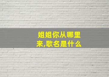 姐姐你从哪里来,歌名是什么