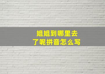 姐姐到哪里去了呢拼音怎么写