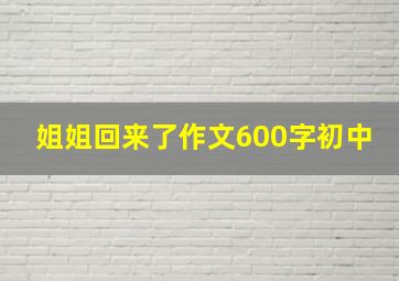 姐姐回来了作文600字初中