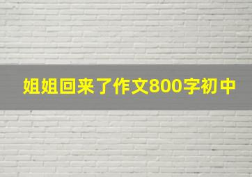 姐姐回来了作文800字初中