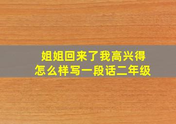 姐姐回来了我高兴得怎么样写一段话二年级