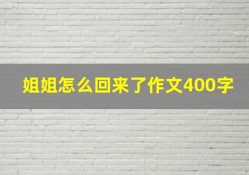 姐姐怎么回来了作文400字