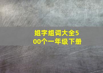 姐字组词大全500个一年级下册