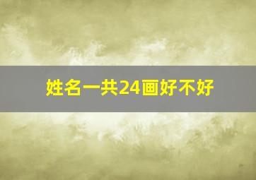 姓名一共24画好不好