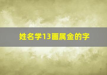 姓名学13画属金的字